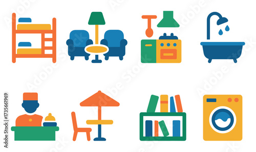 Hostel Icon Set