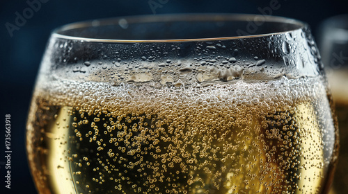 Wallpaper Mural Sparkling champagne in elegant glass with condensation perfect for celebrations parties and special occasions with a golden bubbly effervescence Torontodigital.ca