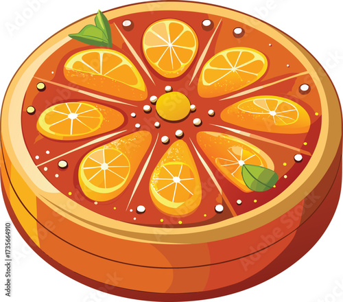 Christmas Fruitcake Traditions orange glazed cake with candied peel decoration
