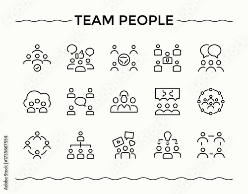 People icon set. Icons for application. Leadership icon set. Related to human, team, management, man, leadership, businessman and more.