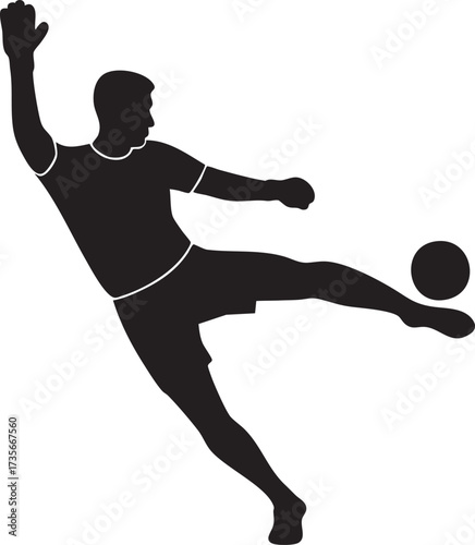 Goalkeeper Save Kick Pose silhouette vector