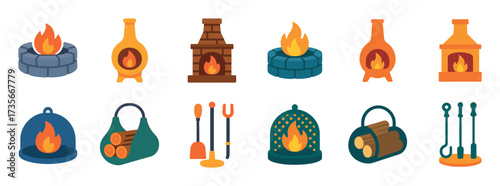 Outdoor Firepit Icons