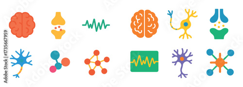 Colorful Neuroscience Icons