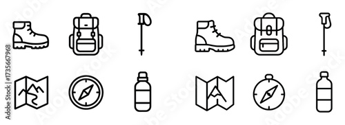 Minimalist Hiking Icons