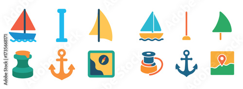 Colorful Sailing Icons