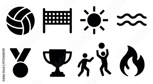 Beach Volleyball Icons