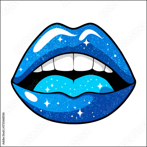 Sexy drip lips on a white background