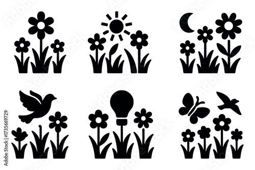Floral Icon Grid