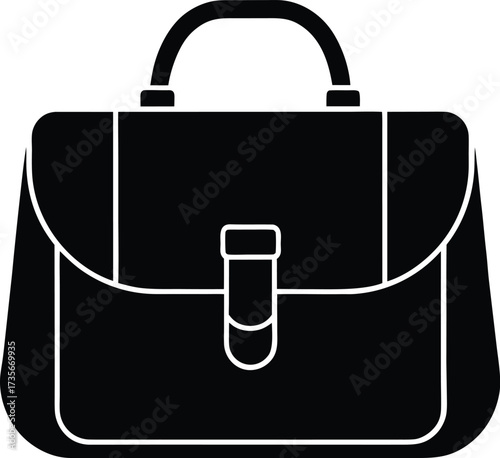 Courier Bag Silhouette Vector Art Illustration