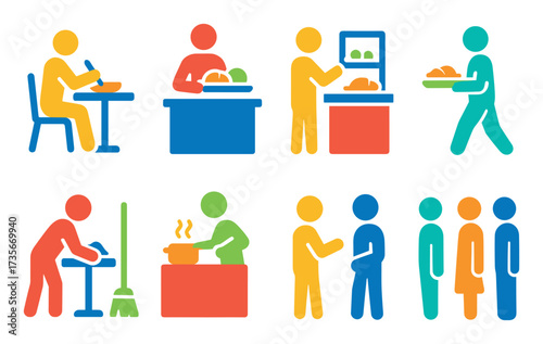 Workplace Cafeteria Icons
