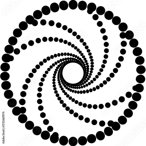 Abstract dna inspired helix spiral pattern composed of interconnected dots and flowing lines suitable for science and technology backgrounds