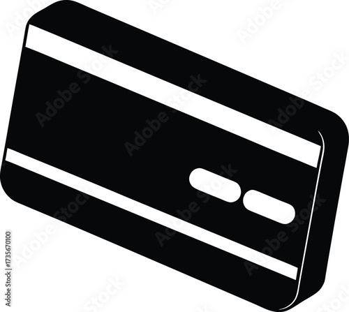 Credit Card Silhouette Vector Art Illustration