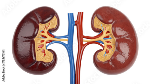 Illustration of human kidneys isolated on transparent background
