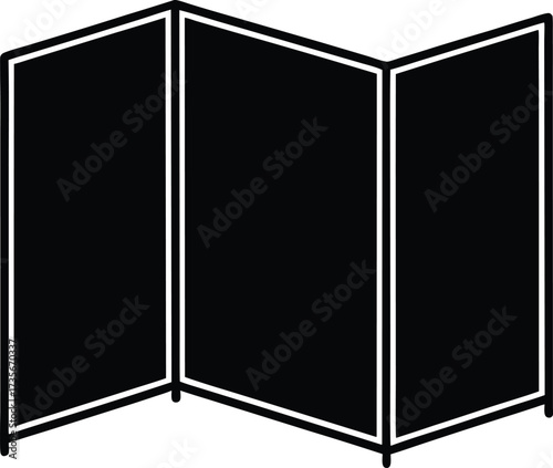 Cubicle Partition Silhouette Vector Art Illustration
