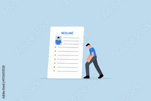 Job application rejected, dejected entrepreneur holds his declined job application paperwork