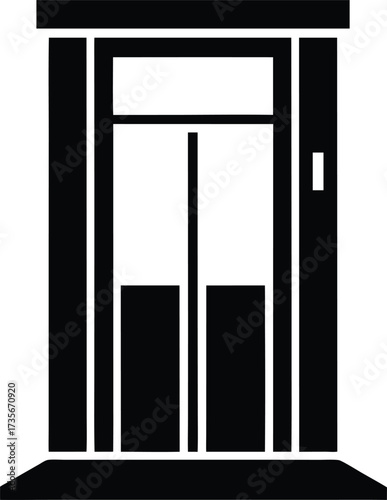 Elevator Silhouette Vector Art Illustration