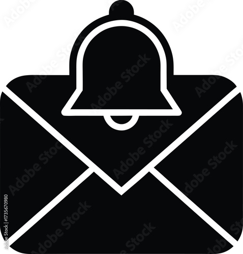 Email Notification Silhouette Vector Art Illustration