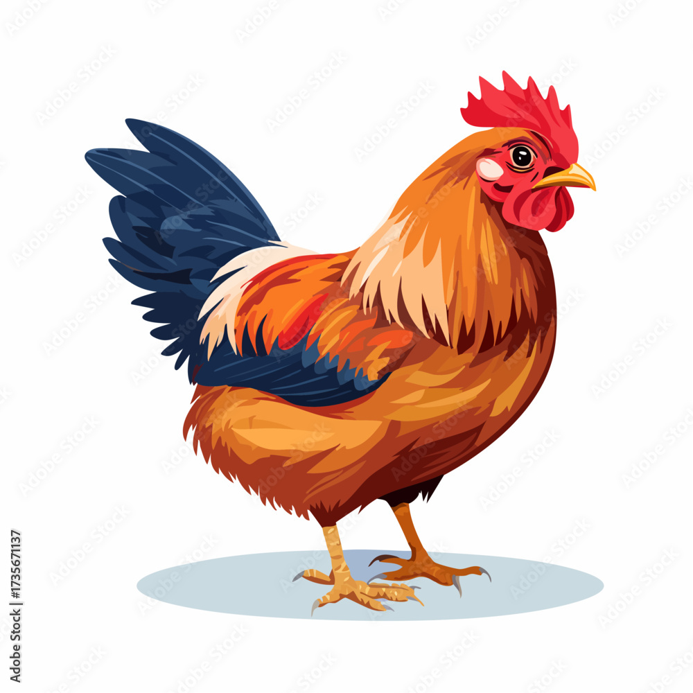 Fototapeta premium cock and chicken vector ilustration