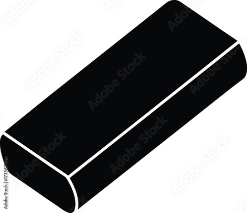 Eraser Silhouette Vector Art Illustration