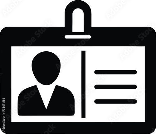ID Card Silhouette Vector Art Illustration