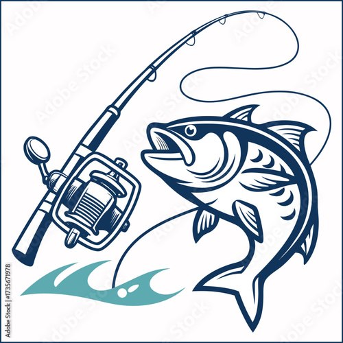 bass fish catcing the fishing lure