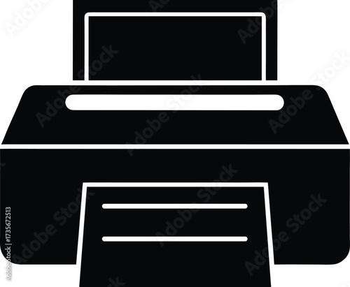 Photocopier silhouette vector art illustration