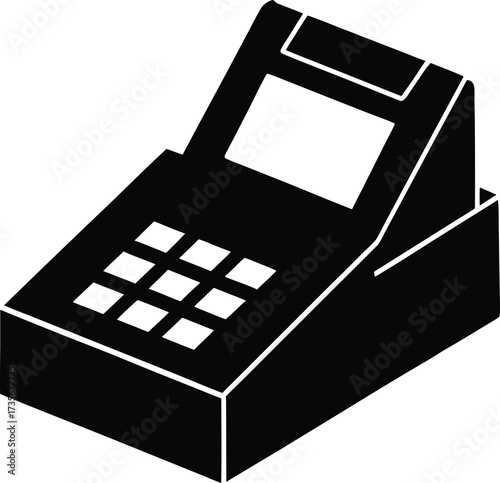 POS machine silhouette vector art illustration