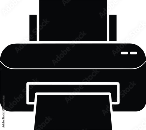 Printer silhouette vector art illustration