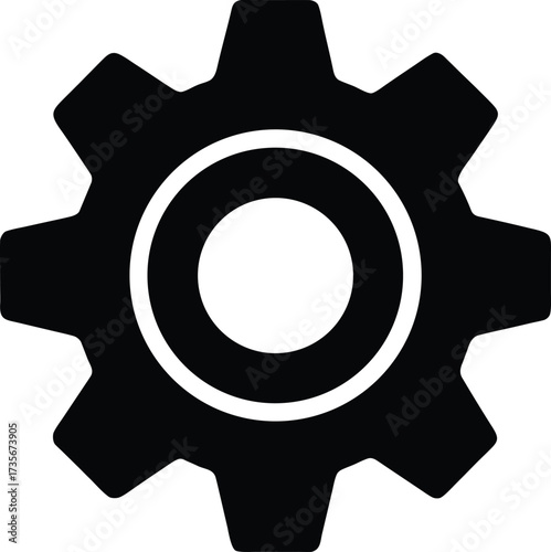 Settings gear silhouette vector art illustration