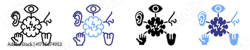 sensory disorder icon set multiple style