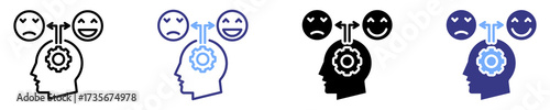 emotional regulation icon set multiple style