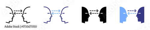 eye contact icon set multiple style