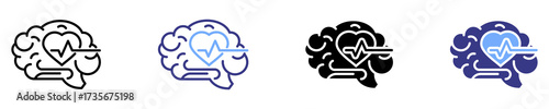 mental health icon set multiple style