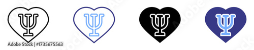 psychologist icon set multiple style