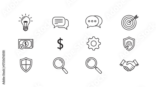 Hand drawn business icons set for web and mobile applications concepts vector