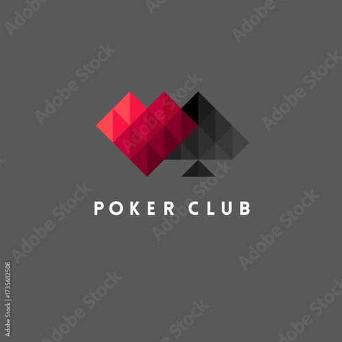 Vector logo design template. Poker house abstract concept.