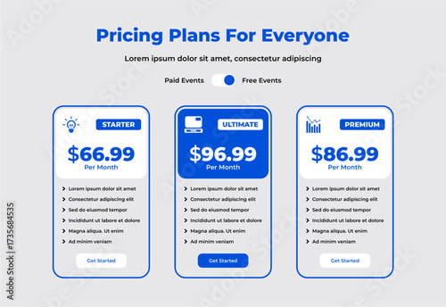 plan pricing table template design ui ultimate