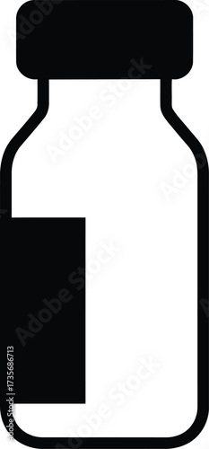 Medical vial icon simple outline graphic for pharmaceutical industry silhouette