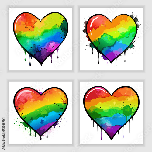 Pride watercolour heart