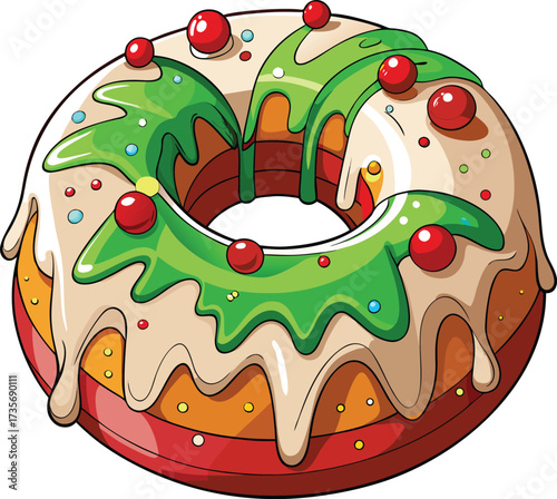 Christmas Fruitcake Traditions elegant bundt cake with mixed fruit decoration