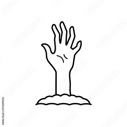 Hand rising from the ground up