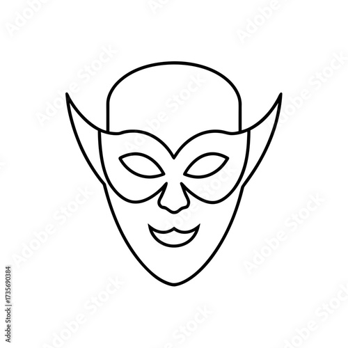 Outline of a masked face art