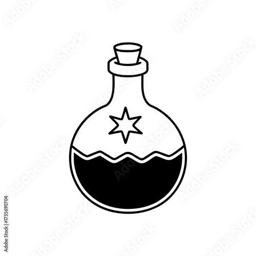 Potion bottle with star design