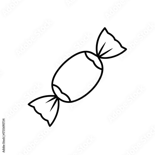 Wrapped candy in outline style