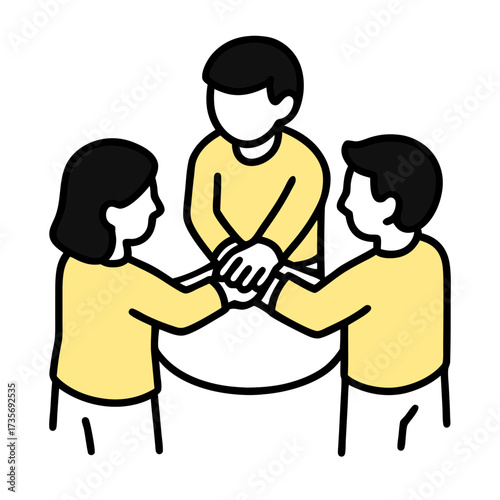 Successful office team collaboration and unity at work, symbolizing strong partnership and shared goals in a professional environment