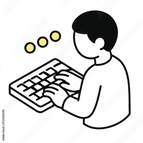 Dedicated individual engaged in essential work tasks at an office desk, actively contributing to team projects through focused typing and digital collaboration