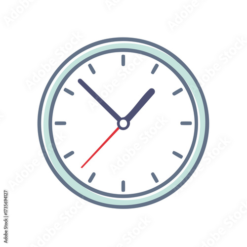 Minimalist Round Clock Icon Vector Illustration for Time Management and Schedule Concepts