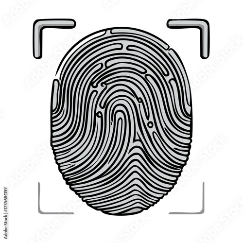 Biometric Fingerprint Scan Identity Authentication Security Technology Graphic