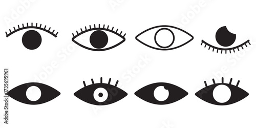 vector eye icon for visible and invisible passwords