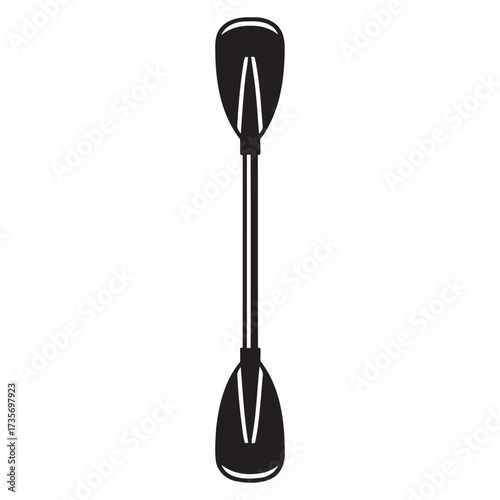black and white silhouette of a oar vector on a white background